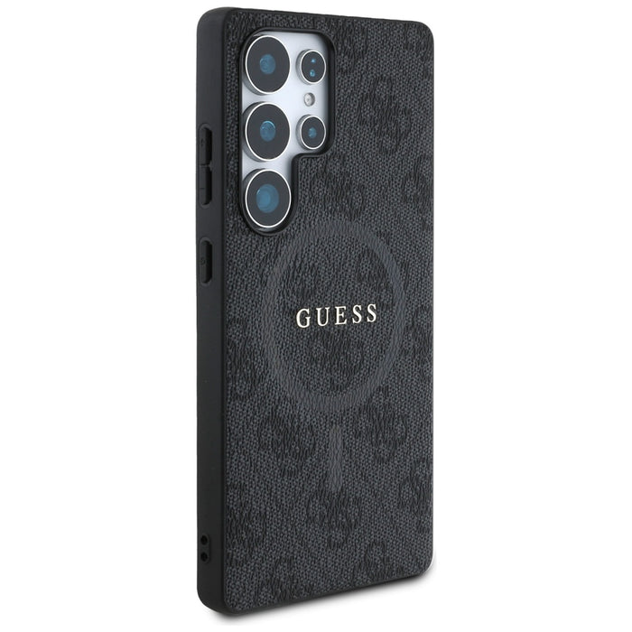 Guess Leather 4G Colored Ring Classic Logo MagSafe Case Samsung Galaxy S25 Ultra black