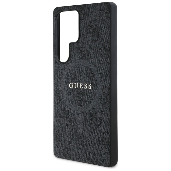 Guess Leather 4G Colored Ring Classic Logo MagSafe Case Samsung Galaxy S25 Ultra black