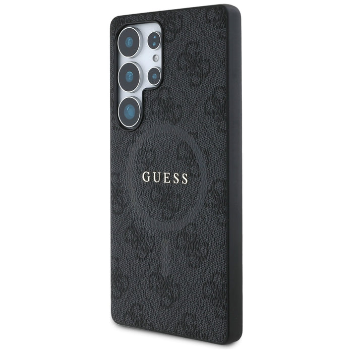 Guess Leather 4G Colored Ring Classic Logo MagSafe Case Samsung Galaxy S25 Ultra black