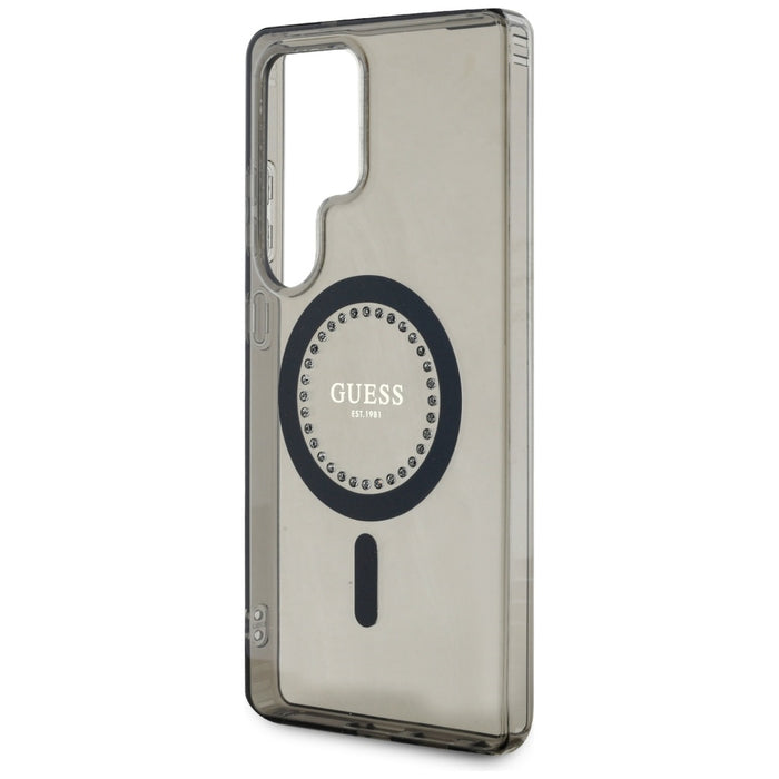 Guess Rhinestones Printed Classic Logo MagSafe Samsung Galaxy S25 Ultra case black