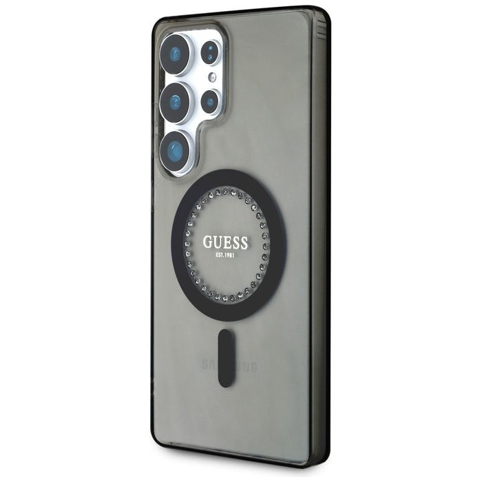 Guess Rhinestones Printed Classic Logo MagSafe Samsung Galaxy S25 Ultra case black