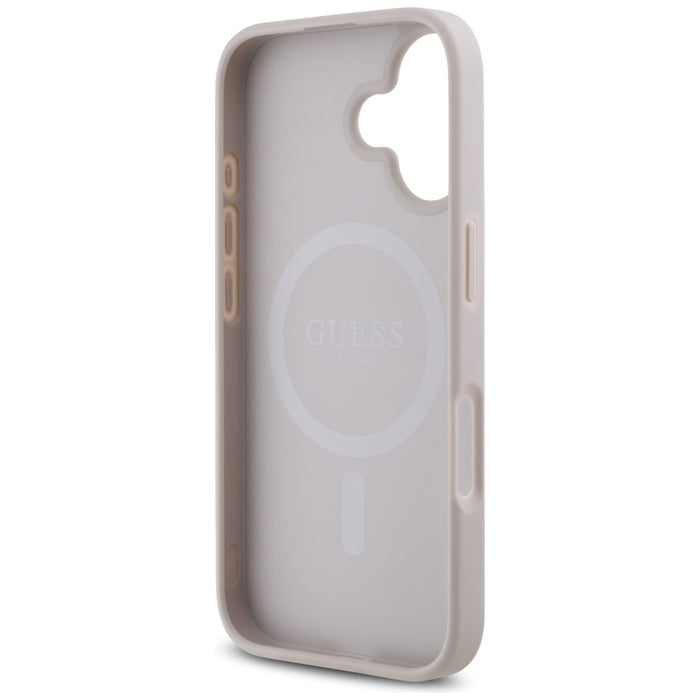 Guess HC PU 4G Small 4G and Classic iPhone 16 MagSafe Case - Pink