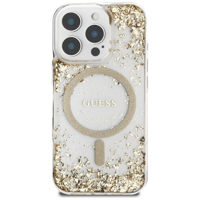 Guess HC Resin Bottom Glitter MagSafe case for iPhone 16 Pro - gold