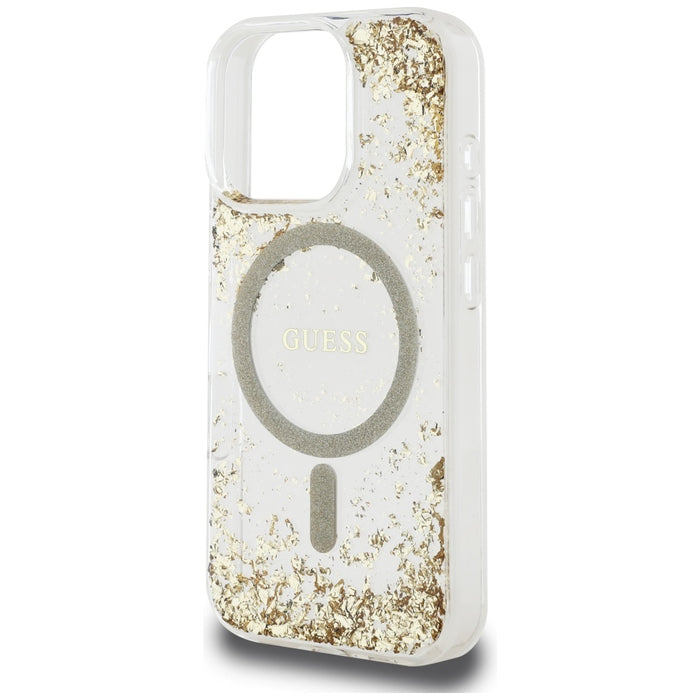 Guess HC Resin Bottom Glitter MagSafe case for iPhone 16 Pro - gold