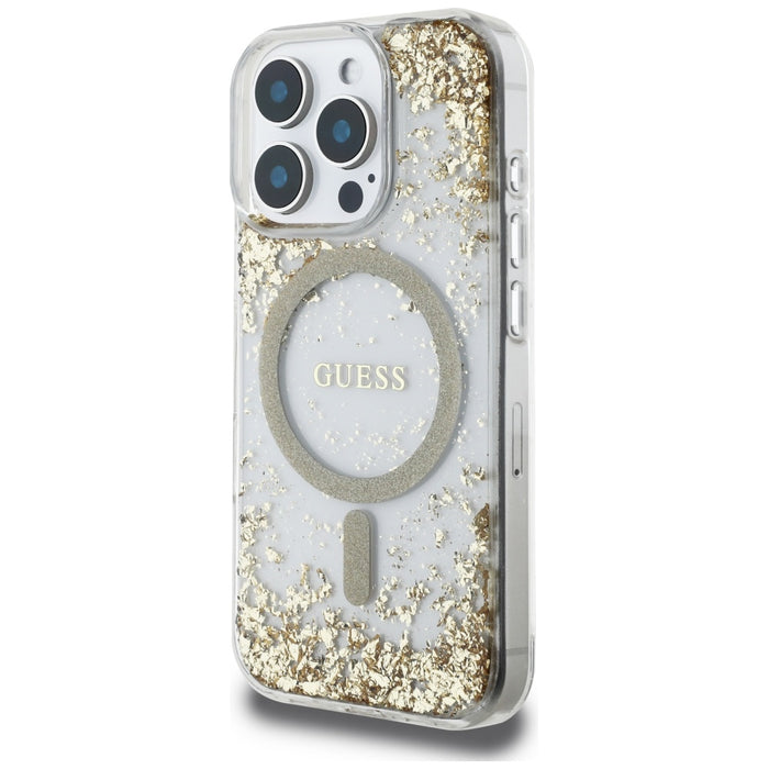 Guess HC Resin Bottom Glitter MagSafe case for iPhone 16 Pro Max - gold