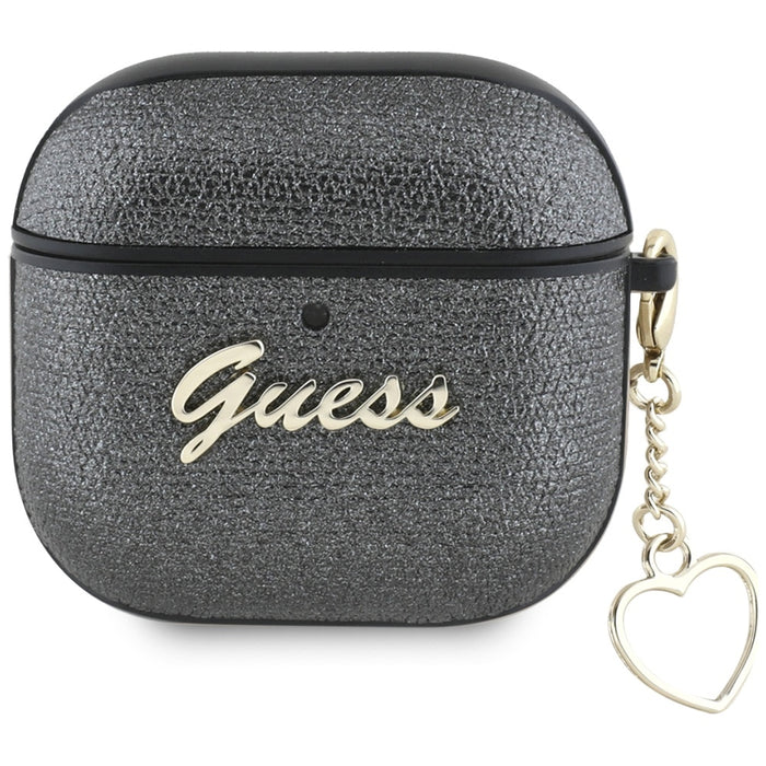 Guess Metallic Script Charm Case for AirPods 4 - Black