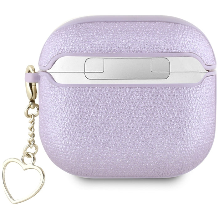 Guess Metallic Script Charm Case for AirPods 4 - Purple