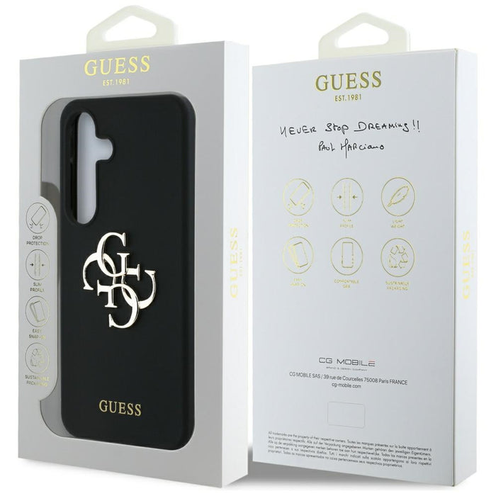 Guess Silicone Big 4G Logo Bottom Script case for Samsung Galaxy S25 - black
