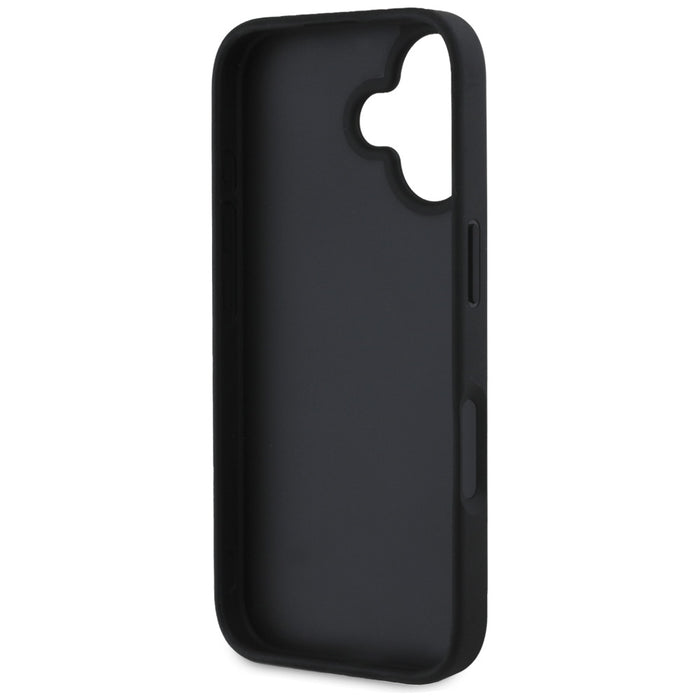 Guess Grained Big 4G Logo Small Classic Logo case for iPhone 16 - black