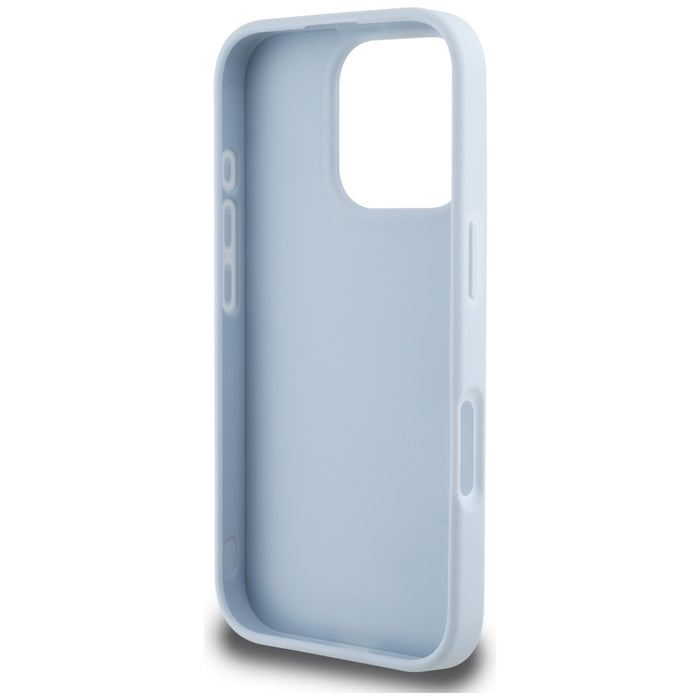 Guess Grained Big 4G Logo Small Classic Logo case for iPhone 16 Pro Max - blue