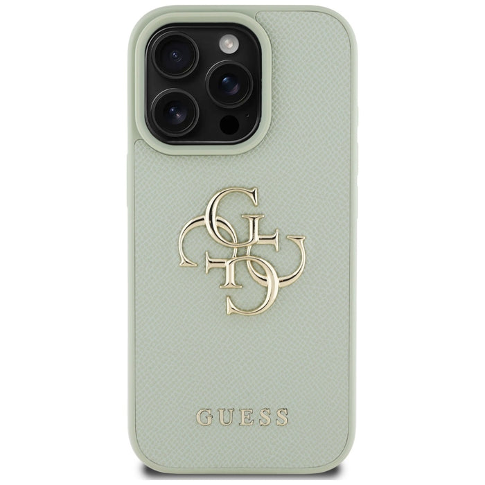 Guess Grained Big 4G Logo Small Classic Logo case for iPhone 16 Pro Max - green