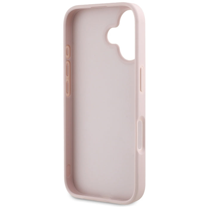 Guess Grained Big 4G Logo Small Classic Logo case for iPhone 16 - pink