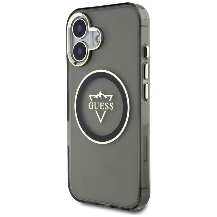 Guess IML Metal Mountain Logo MagSafe case for iPhone 16 - black