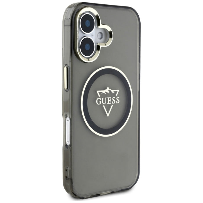 Guess IML Metal Mountain Logo MagSafe case for iPhone 16 - black