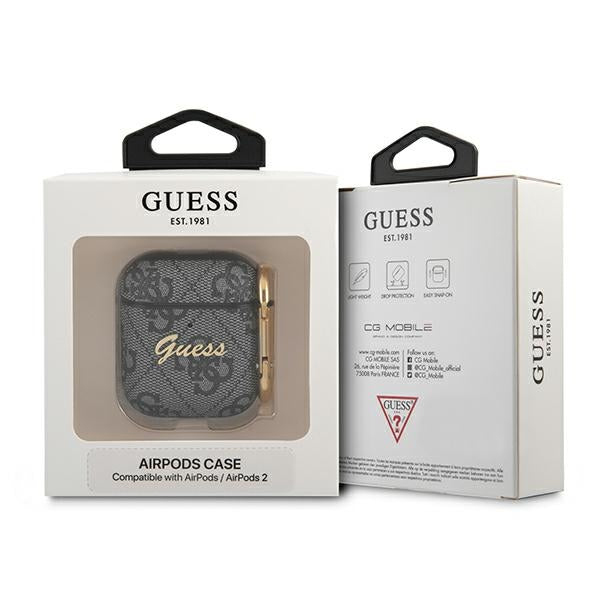 Guess 4G Script Metal Collection case for AirPods 1 / 2 - gray