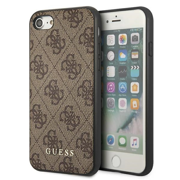 Guess 4G Metal Gold Logo Case for iPhone SE 2022 / 2020 / 7 / 8 - Brown