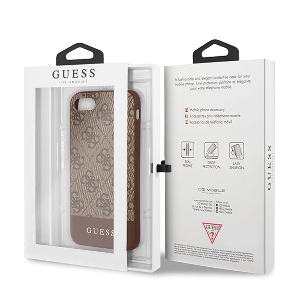 Guess 4G Stripe Collection case for iPhone 7 / 8 / SE 2020 / SE 2022 - brown