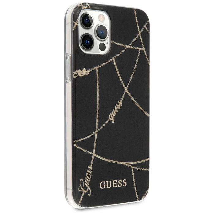 Guess Gold Chain Collection iPhone 12 Pro Max 6.7" Case - Black