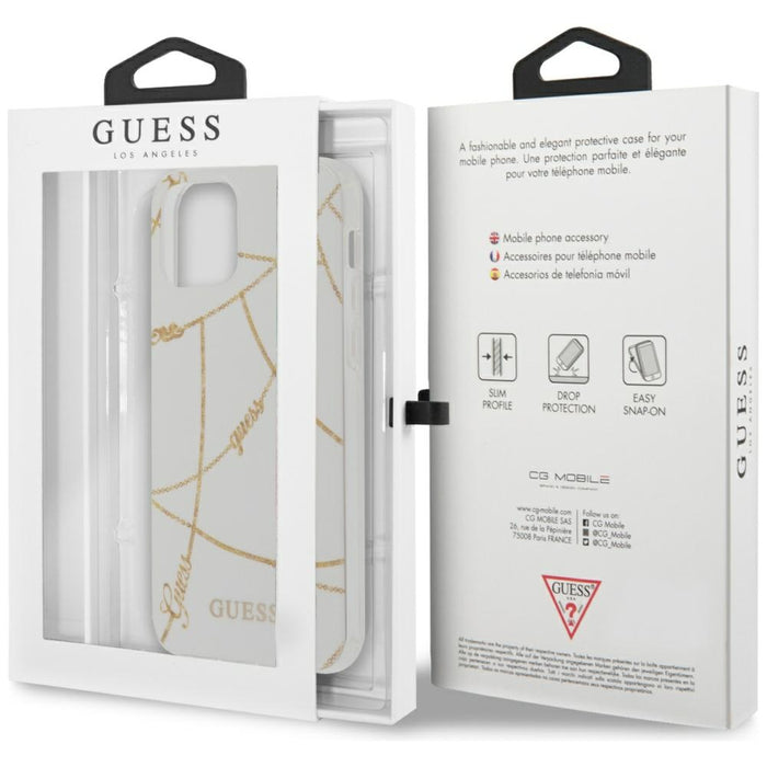 Guess Gold Chain Collection iPhone 12 Pro Max 6.7" Case - White