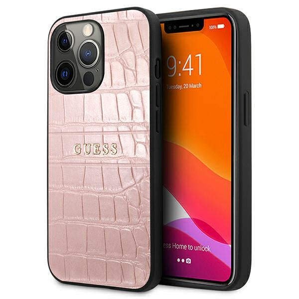 Guess Croco Strap Collection iPhone 13 Pro / 13 6.1" Case - Pink