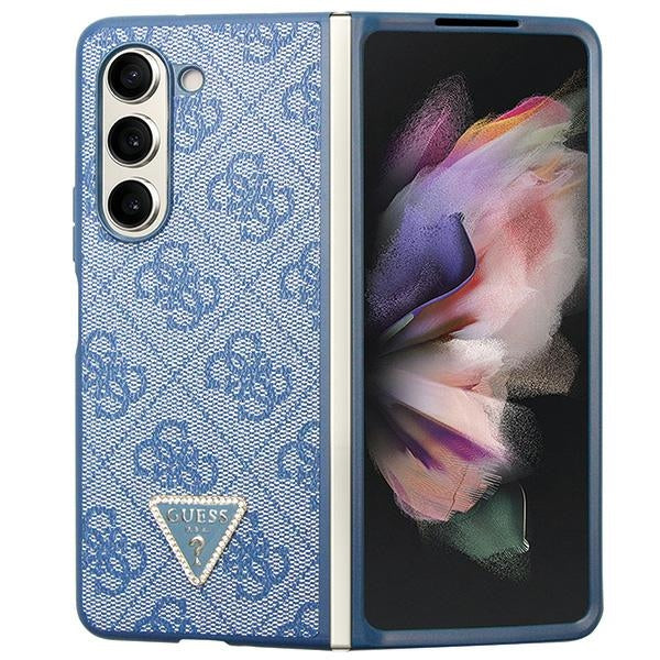 Guess 4G Triangle Strass Case for Samsung Galaxy Z Fold 5 - Blue