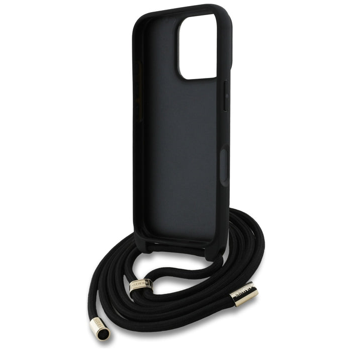 Guess 4G Big Logo Cord Stap Crossbody Case for iPhone 16 Pro Max black