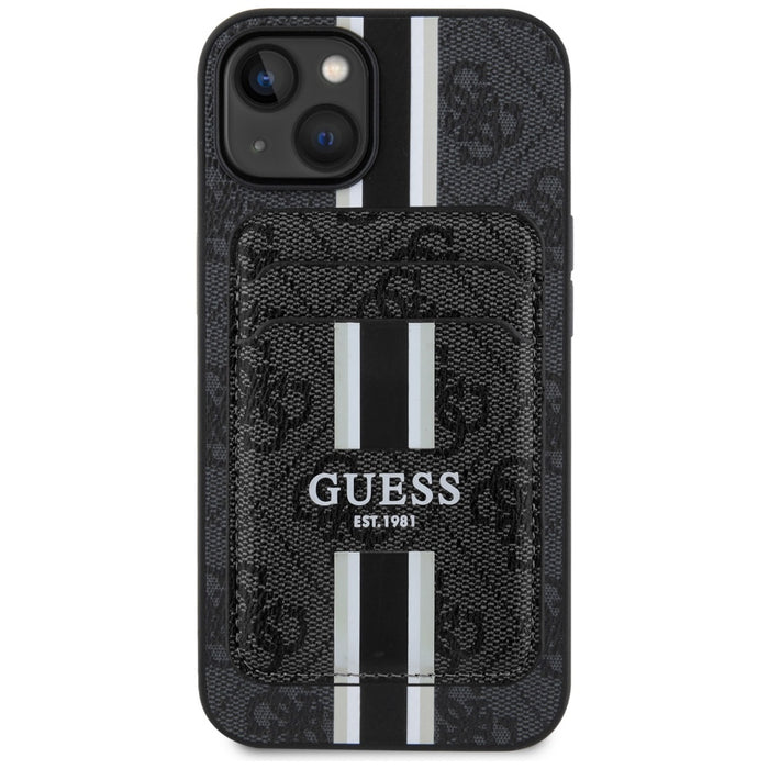 Guess 4G Stripes case with Magsafe wallet for iPhone 15 black