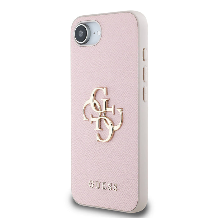 Guess PU Grained 4G Metal Logo iPhone 16e Case - Pink
