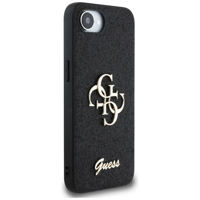 Guess Fixed Glitter Big 4G case for iPhone 16e - black