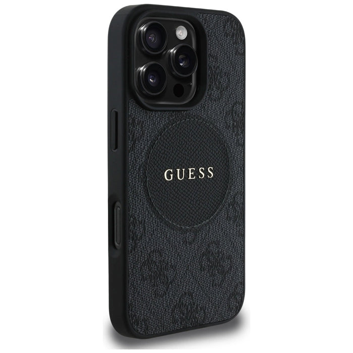 Guess 4G Circle Classic Logo MagSafe case for iPhone 16 Pro - black