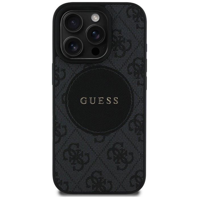 Guess 4G Circle Classic Logo MagSafe case for iPhone 16 Pro - black