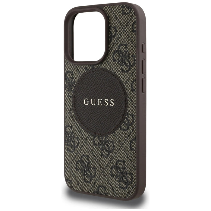 Guess 4G Circle Classic Logo MagSafe case for iPhone 16 Pro Max - brown