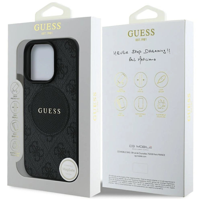 Guess 4G Circle Classic Logo MagSafe case for iPhone 16 Pro Max - black