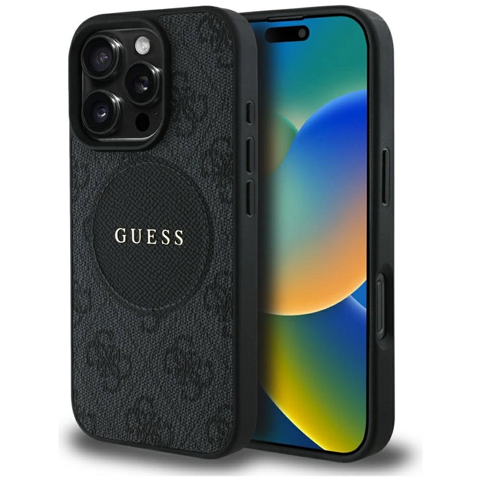 Guess 4G Circle Classic Logo MagSafe case for iPhone 16 Pro Max - black