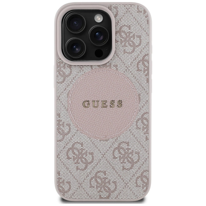 Guess 4G Circle Classic Logo MagSafe case for iPhone 16 Pro Max - pink