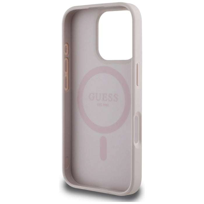 Guess 4G Circle Classic Logo MagSafe case for iPhone 16 Pro Max - pink