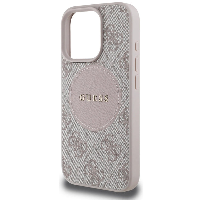 Guess 4G Circle Classic Logo MagSafe iPhone 16 Pro Case - Pink