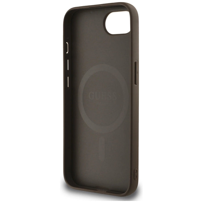 Guess 4G Flowers Print MagSafe case for iPhone 16e - brown