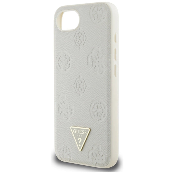 Guess Grained Hot Stamp Peony Triangle Logo MagSafe case for iPhone 16e - beige