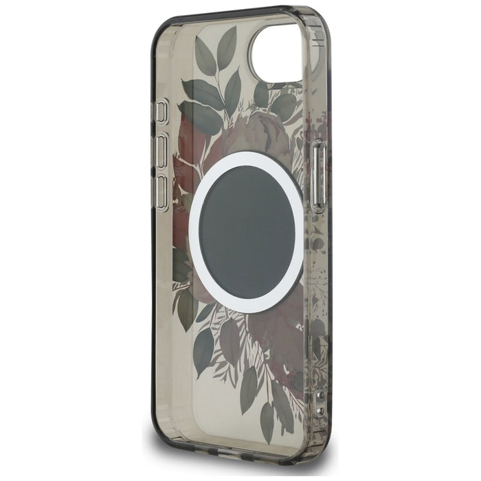 Guess IML Flowers MagSafe iPhone 16e Case - Black