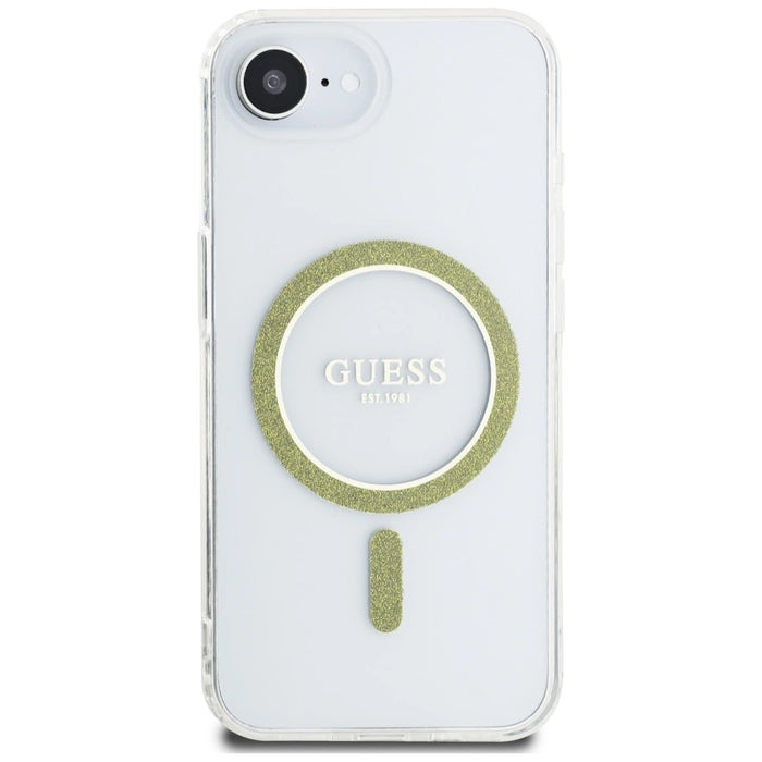 Guess IML Glitter Circle MagSafe iPhone 16e Case - Clear