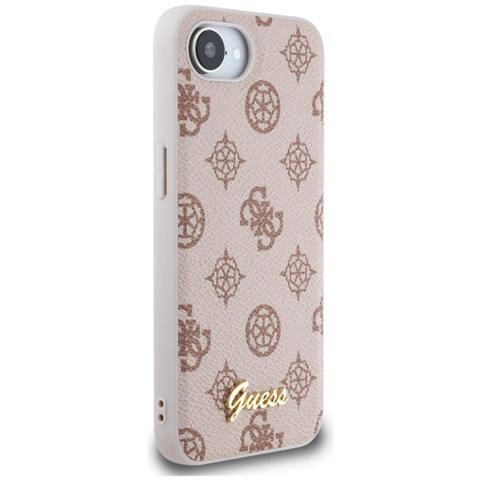 Guess Peony Script Logo MagSafe iPhone 16e Case - Brown
