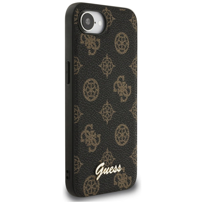 Guess Peony Script Logo MagSafe iPhone 16e Case Black