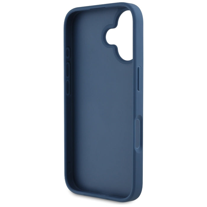 Guess Grained Roses Big 4G logo case for iPhone 16 - blue