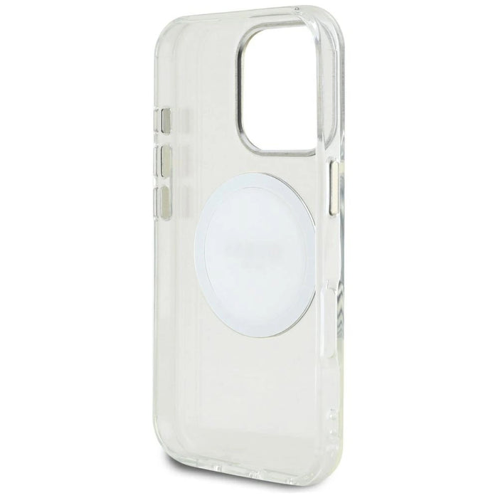 Guess IML Metal Colored Circle Classic Logo MagSafe case for iPhone 16 Pro Max - white