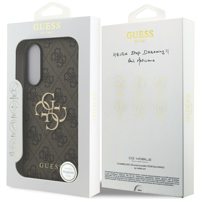 Guess Big 4G Logo Classic Logo Case for Samsung Galaxy S25 Edge - Brown