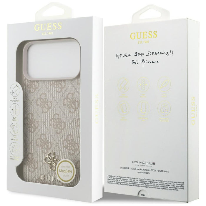 Guess 4G Small 4G and Classic MagSafe case for iPhone 17 Pro Max - pink