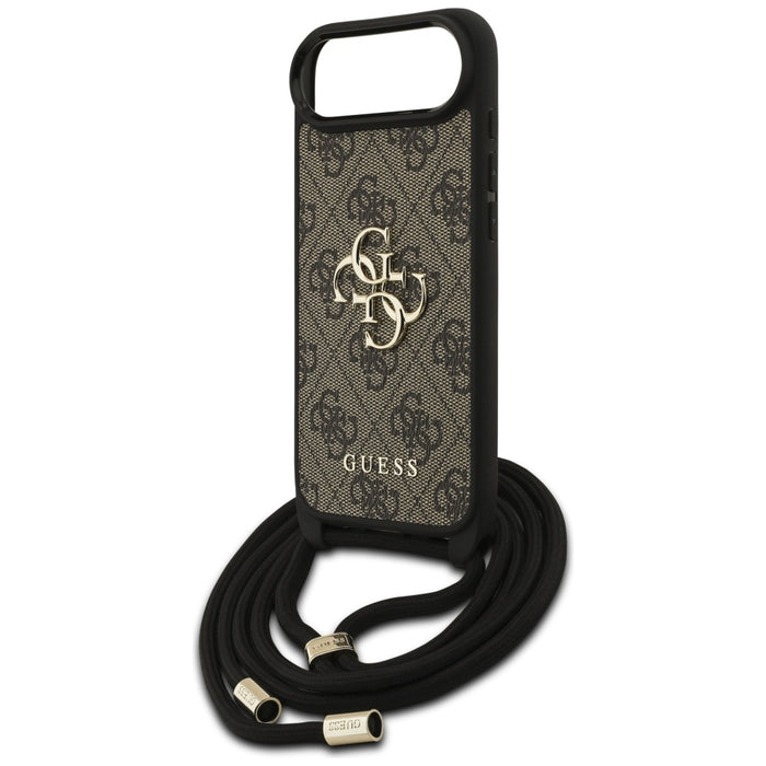 Guess 4G Big Logo Cord Stap Crossbody Case for iPhone 17 Air - Brown