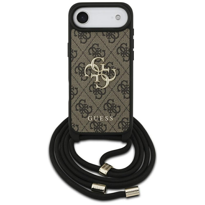 Guess 4G Big Logo Cord Stap Crossbody Case for iPhone 17 Air - Brown
