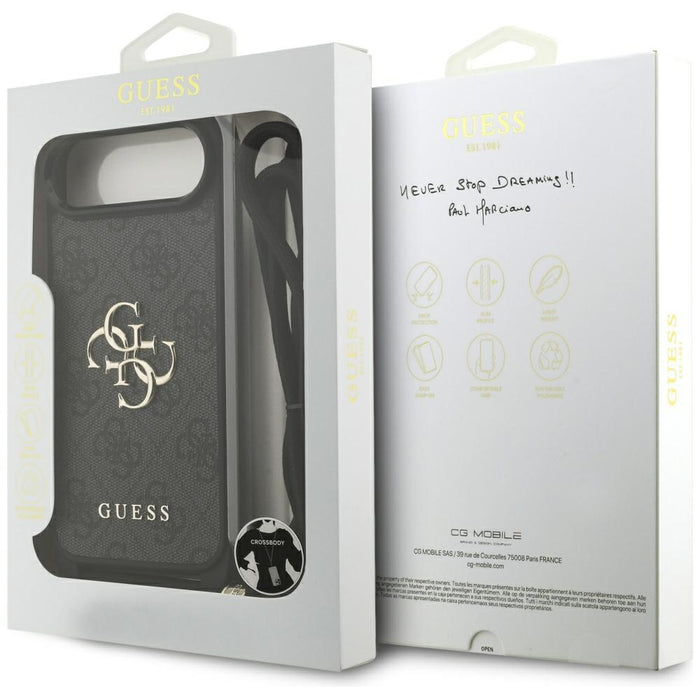 Guess 4G Big Logo Cord Stap Crossbody Case for iPhone Air - Black
